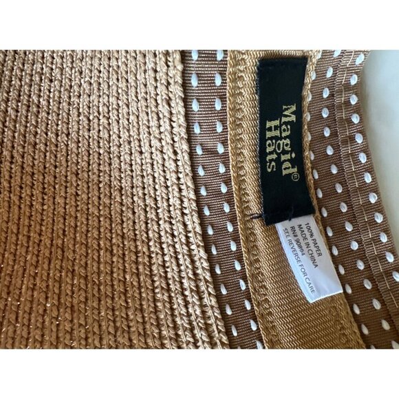 Magid Hats Khaki Brown Woven Open Top Adjustable Sun Hat - Picture 4 of 5